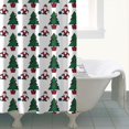 thumbnail image 4 of White Christmas Santa and Tree Pattern Shower Curtain 84"x72" ,Bathroom Decorative Shower Curtains Set with 12 Hooks,Modern Waterproof Washable Shower Curtain, 4 of 6