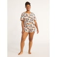 thumbnail image 5 of Joyspun Women's and Women’s Plus Sleep Henley Tee and Boxer Shorts Pajama Set, 2-Piece, Sizes XS-3X, 5 of 5