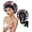 Black(flower), variant on Satin Bonnet for Sleeping, Double Layer Hair Bonnet with Elastic Tie Band, Soft Night Cap for Curly and Straight Hair(Bean Paste Pink)