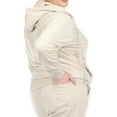 thumbnail image 4 of White Mark Women's Plus Size 2 Piece Velour Tracksuit Set, 4 of 5