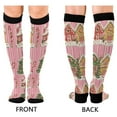 thumbnail image 4 of FORMRS Womens Knee High Socks Casual Long Thick Travel Daily Wear, 1 Pair, Pink Christmas House, 4 of 6