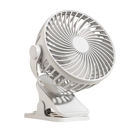 AHGQT Compact Clip on Fan, 6 Inches 3-Speed Multi-functional Desk Fan, Portable Rechargeable Fan for Outdoors, Car Seat, Gym, Office Dorms, White