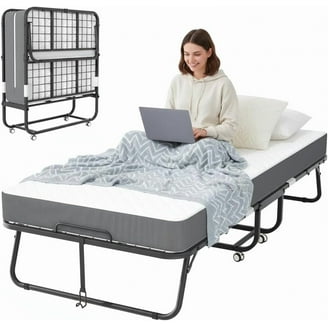 Costway Rollaway Adult Sleep Foldable Bed, Adjustable Guest Single