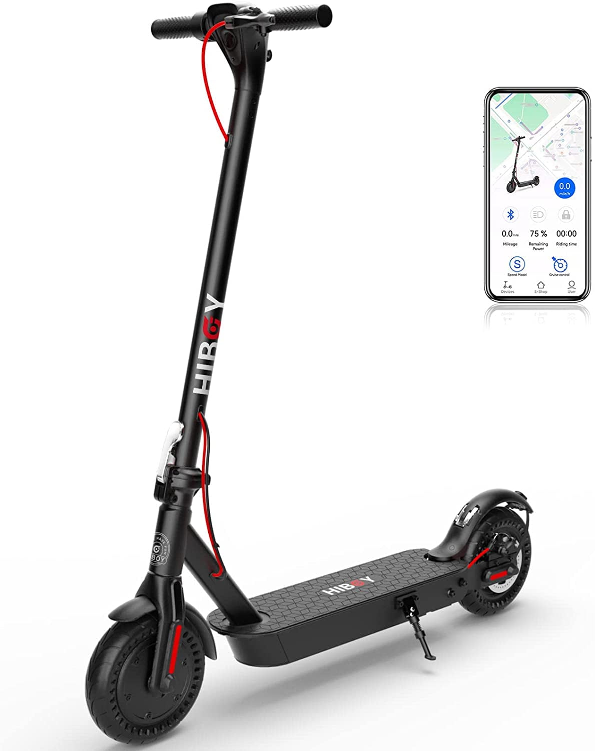 Hiboy KS4 Pro Electric Scooter, 500W Motor, 10" Honeycomb Tires Miles Long-Range & MPH Rear Suepension, Portable Foldable Commuting Electric Scooter for with APP and Double Braking System -