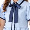 thumbnail image 6 of Zpanxa Dresses for Girls, Girl's Preppy Uniform Dress Light Blue Bow Short Sleeve School Dresses Blue 16 Years, 6 of 9