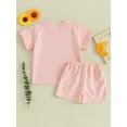 thumbnail image 3 of Bagilaanoe 2pcs Toddler Baby Girl Shorts Set Short Sleeve T Shirt Tops + Shorts 2T 3T 4T 5T 6T Kids Casual Summer Clothes, 3 of 8