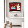 thumbnail image 6 of Chef Wall Art for Living Room,Canvas Picture Wall Decor for Bathroom Bedroom,Cartoon Red Food Cooking Black White Buffalo Check Painting Artwork for Office Kitchen Hallway Dining Room Decor 20"x24", 6 of 8
