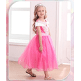 thumbnail image 5 of 【Uhome】Girls Princess Costume Pink Dress Up Outfit for Halloween Cosplay Carnival Party, 5 of 7