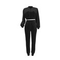 thumbnail image 2 of Idoravan Women Sets Clothing Womens Casual Fashion Solid Color Workwear Jacket Short Top Leggings Pants Commuting Two-piece Set, 2 of 8