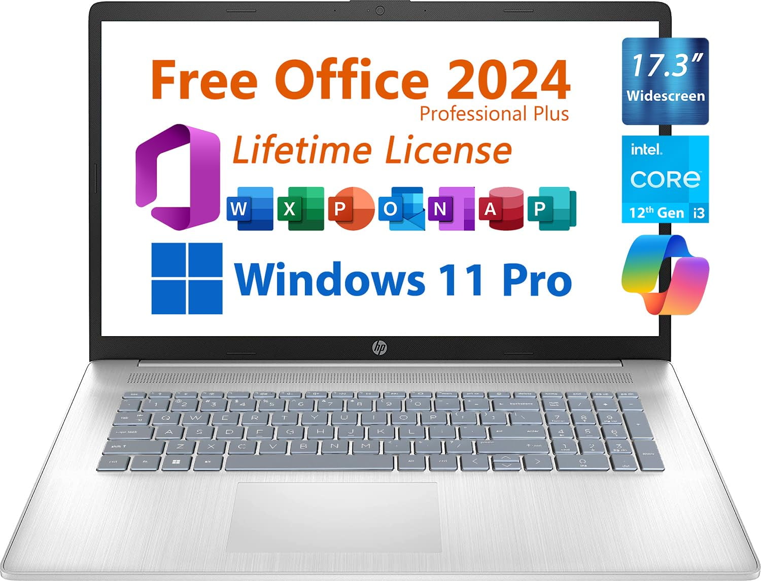 HP 2024 17 Business Laptop with Microsoft Office Lifetime License