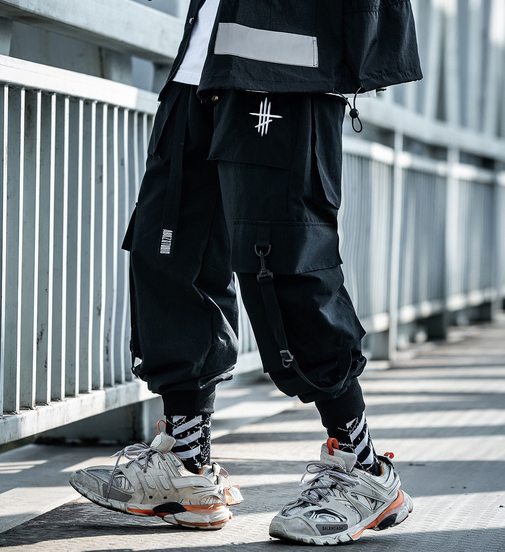 紺×赤 22aw NERDRUM / Cargo Pants / black | www