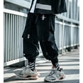thumbnail image 7 of Niepce Inc Black Japanese Stretwear Cyberpunk Men's Techwear Cargo Pants with Straps, 7 of 7