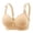 Beige, variant on Push Up Bra for Women Underwire Lace Back Button Shaping Cup Adjustable Shoulder Strap Large Size Bra Full Coverage T-Shirt Bra