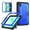 Blue, variant on ELEHOLD For Samsung Galaxy Tab A11 2025/ A9 2023 8.7-inch Rugged Case, Shockproof Double-Layer Protection Foldable Kickstand Full-Body Cover , Black