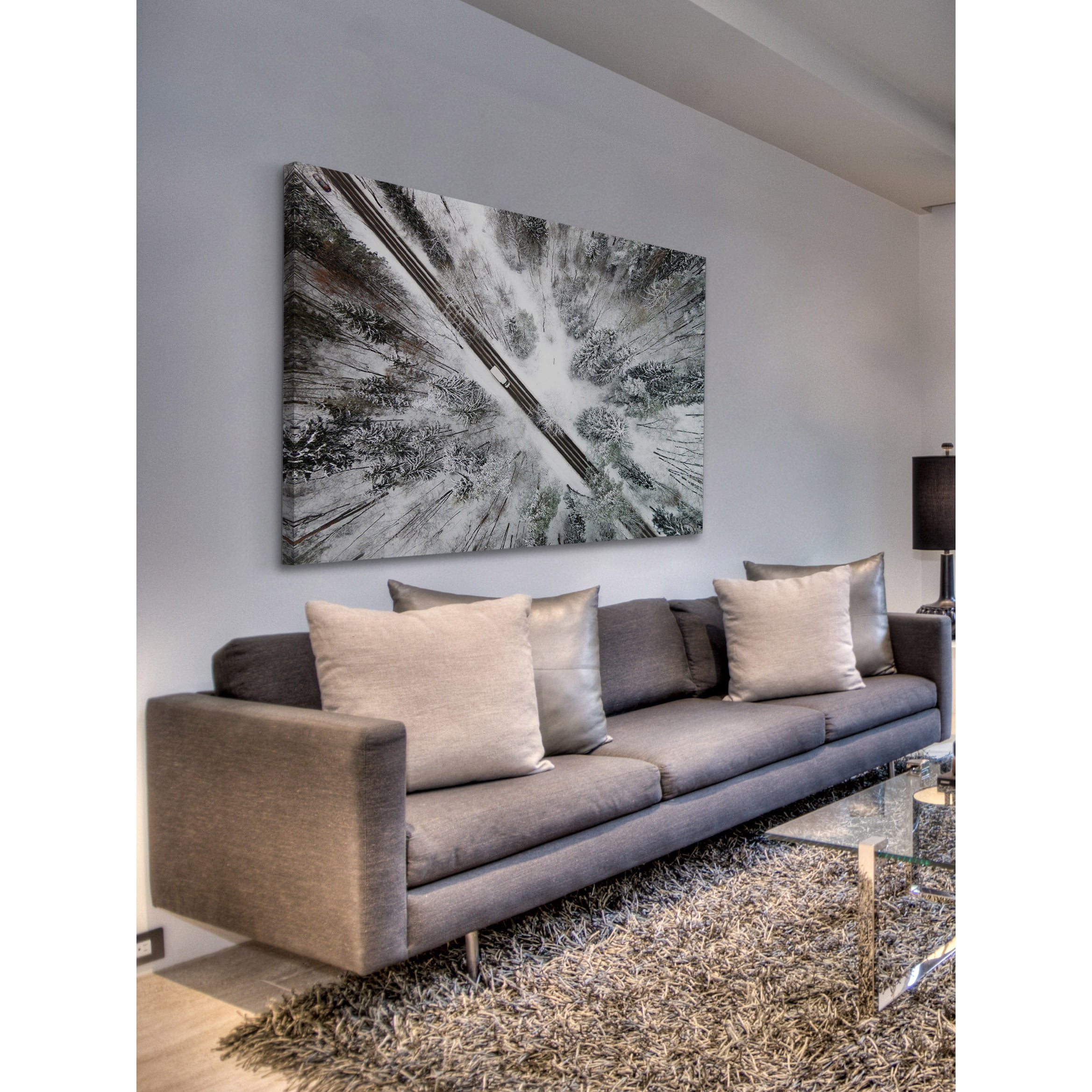 Marmont Hill "Icy Forest" by Karolis Janulis Painting Print on Wrapped Canvas