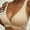 Beige, variant on Women's Front Closure Low Cut Bras, Padded No Underwire V Neck Lingerie, Soft Seamless Everyday Brassiere