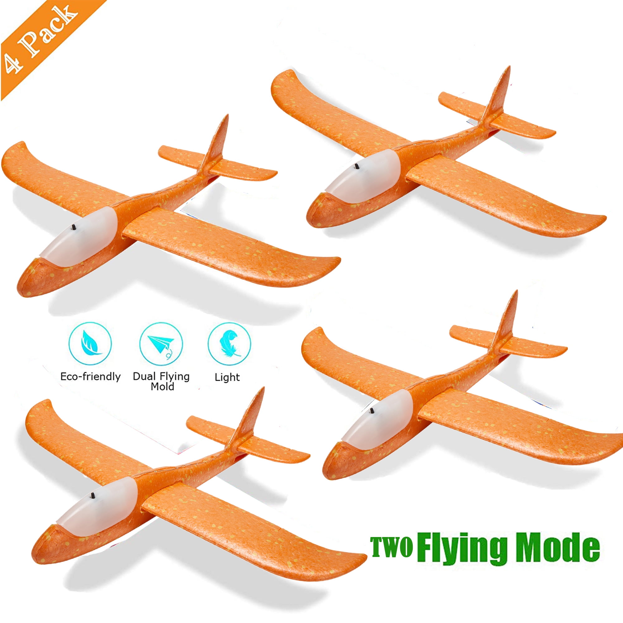 Electric Airplane Toys Foam Education Glider Aeroplane for boys Adults Rechargeable 2 Flight Mode Throwing Plane Outdoor Sport Toy Family Flying Game Toy,Styrofoam Airplanes,Gift for Kids Teens 