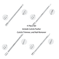 thumbnail image 3 of Bamboohart 4 Pcs Pousse-Cuticules Kit de Manucure Professionnel Tondeuse de Précision, 3 of 6