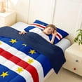 thumbnail image 3 of Manfei Cape Verde Flag Twin Comforter Sets,Patriotic Theme Art Bedding Set,Blue Red Yellow,Navy Blue Reversible,2-Piece,1 Comforter and 1 Pillowcase, 3 of 7