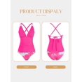 thumbnail image 6 of Womens Tankini Swimsuits Smocked 2 Piece Bathing Suits Modest Tie Back Swimwear, 6 of 14