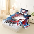 thumbnail image 2 of Erosebridal Baseball Sport Games Twin Sheet Sets,Watercolor Splatter Ink Bedding For Boys Teens 3 Pieces, 2 of 6