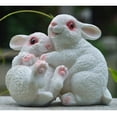 thumbnail image 2 of Estatuas de jardín de animales conejo de resina grandes para decoraciones de patio libre, varios Abrazo _blanco, 2 of 9