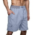 thumbnail image 2 of Kalauyu Mens Casual Shorts Drawstring Summer Beach Elastic Waist Straight Half Shorts, 2 of 8