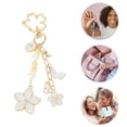 thumbnail image 4 of Unique Bargains 1 Pc Handbag Charm Keychain Flower Bag Accessories Gold Tone White, 4 of 6