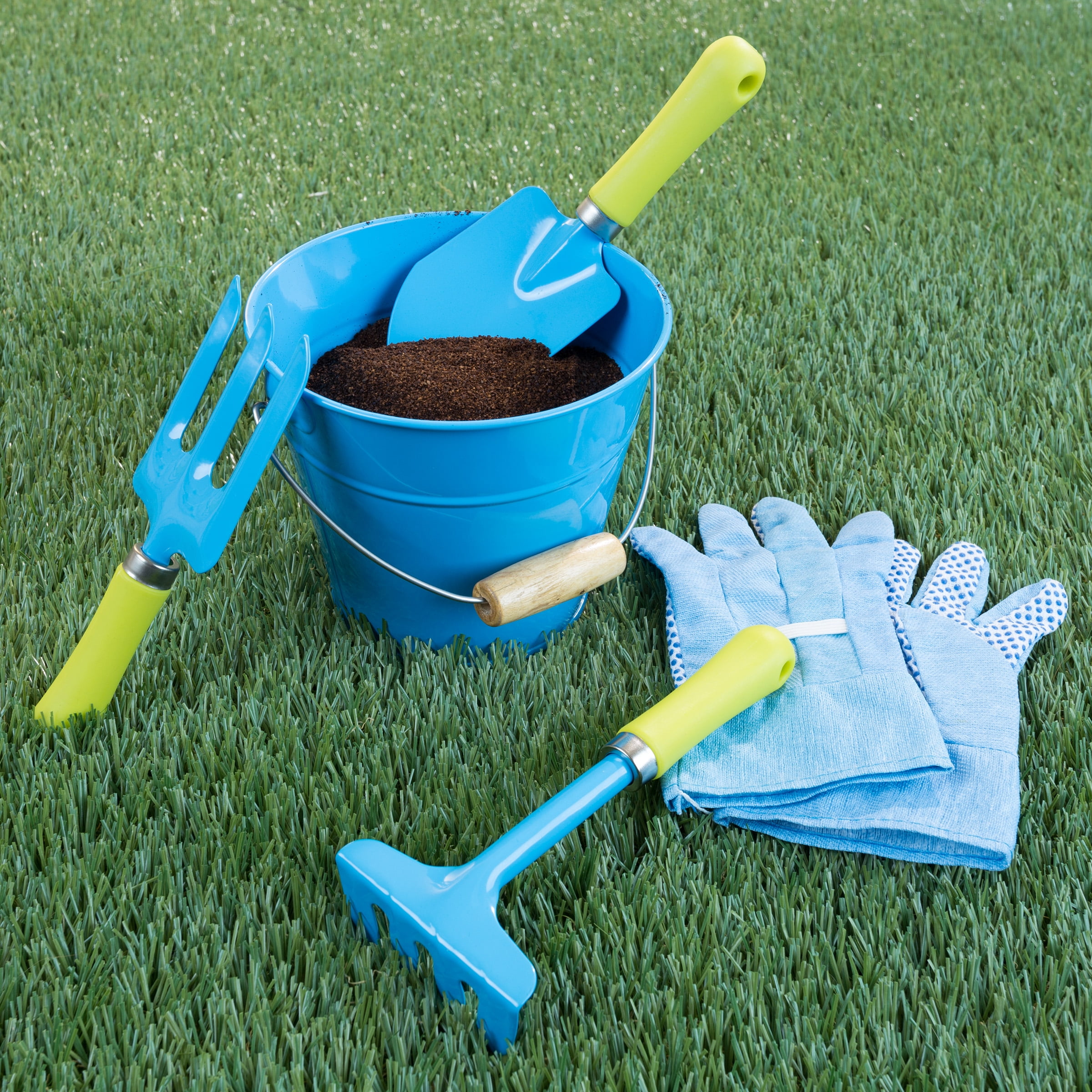 Kid's Garden Tool Set with Child Safe Mini Tools by Hey! Play!