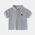 thumbnail image 5 of Staki Polo Baby Boy Clothes Boys Short Sleeve Premium Pique Polo Shirt, Button Closure, Soft & Comfortable 1-10Y(Gray,3-4 Years), 5 of 6