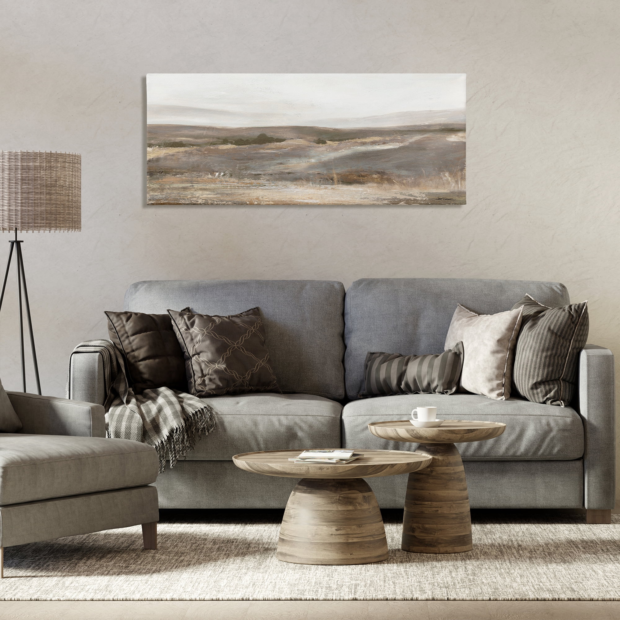 Stupell Industries Desert View Abstraction Landscape & Nature Painting Wrapped Canvas Art Print Wall Art, 48 x 20