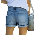 thumbnail image 4 of Pantalones cortos de mezclilla Onlypuff azul de cintura alta para mujer, 4 of 6