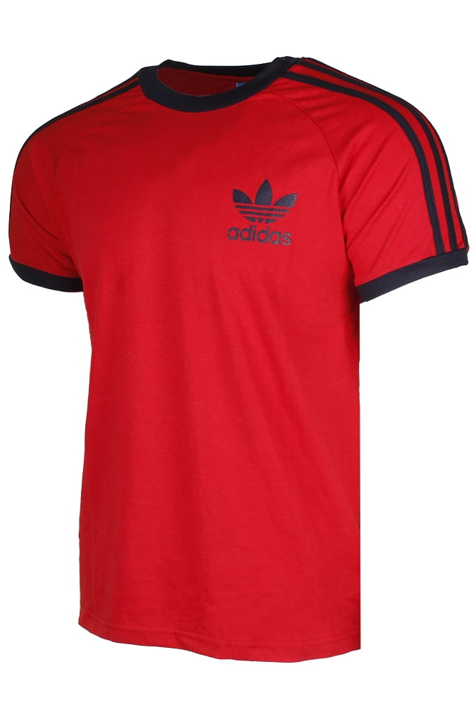 bak Pakistan ontslaan Adidas Men's Original Short Slv 3 Stripe Essential California T-Shirt Red S  - Walmart.com
