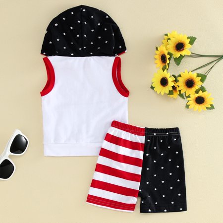 

kpoplk Outfit For Baby Boy Infant Baby Girls Sleevelss Rainbow T-Shirt Sleeveless Vest Cotton Linen Shorts Briefs Outfits(White)