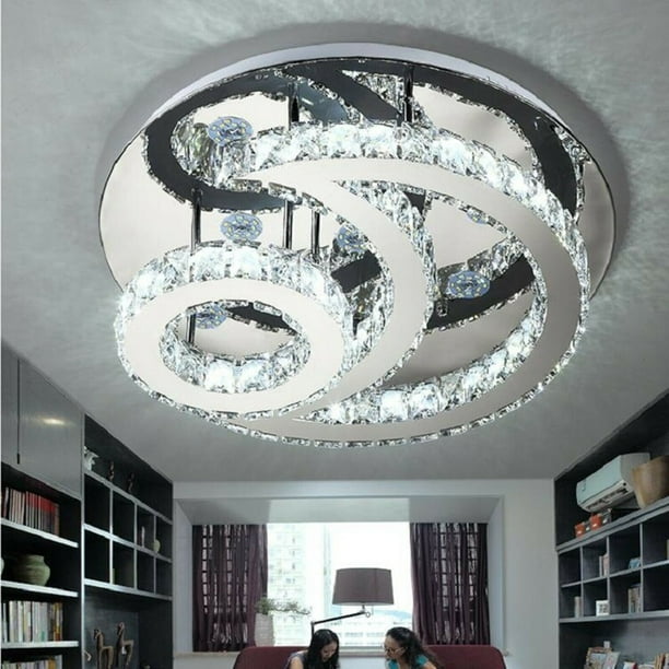 Cncest 40cm Moon Ring Type Crystal Lamp, Moon Ring Light Fixture