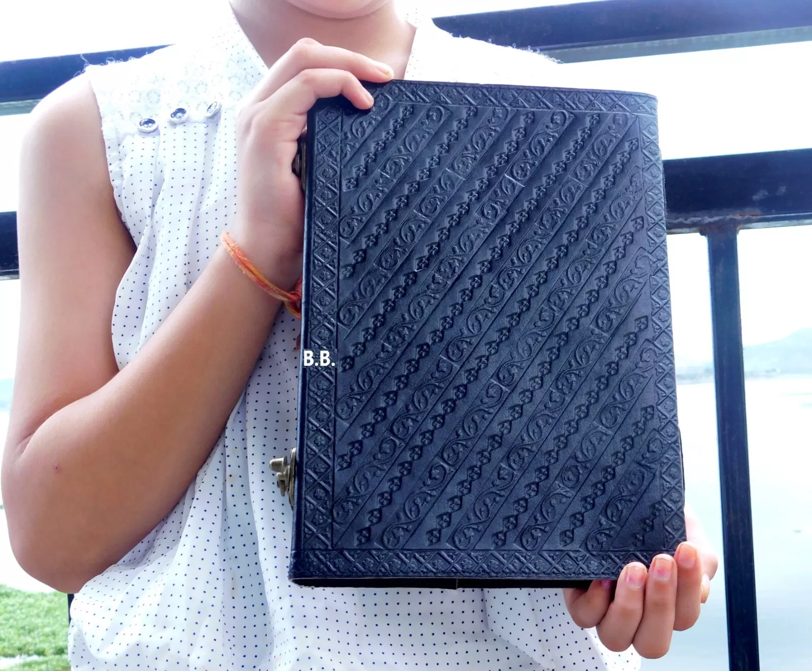 Handcrafted Grimoire Book of Shadow Journal Blue Stone Leather Bound Antique Style Diary Notebook For Men & Women Office Stationary Use
