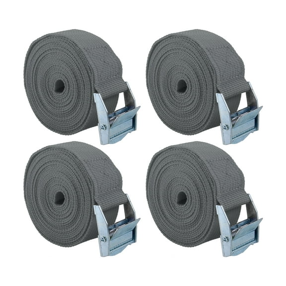 4pcs 9.8ft Cargo Tie Down Straps Lashing Straps Travel Luggage Strap Adjustable with Cam Lock Buckle for Car Truck Gray