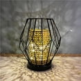 thumbnail image 2 of Lámpara De Mesa, Lámpara De Jaula De Metal Negra Moderna, Luz Led De Estilo Nórdico, Lámpara Decorativa Alimentada Por Batería Para Habitación, Para Fiesta De Mesa Interior Methold HA027259-02, 2 of 7