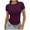Purple, variant on Womens Summer Tops Loose Solid Color Round Neck Short Sleeve Womens Summer Clothes