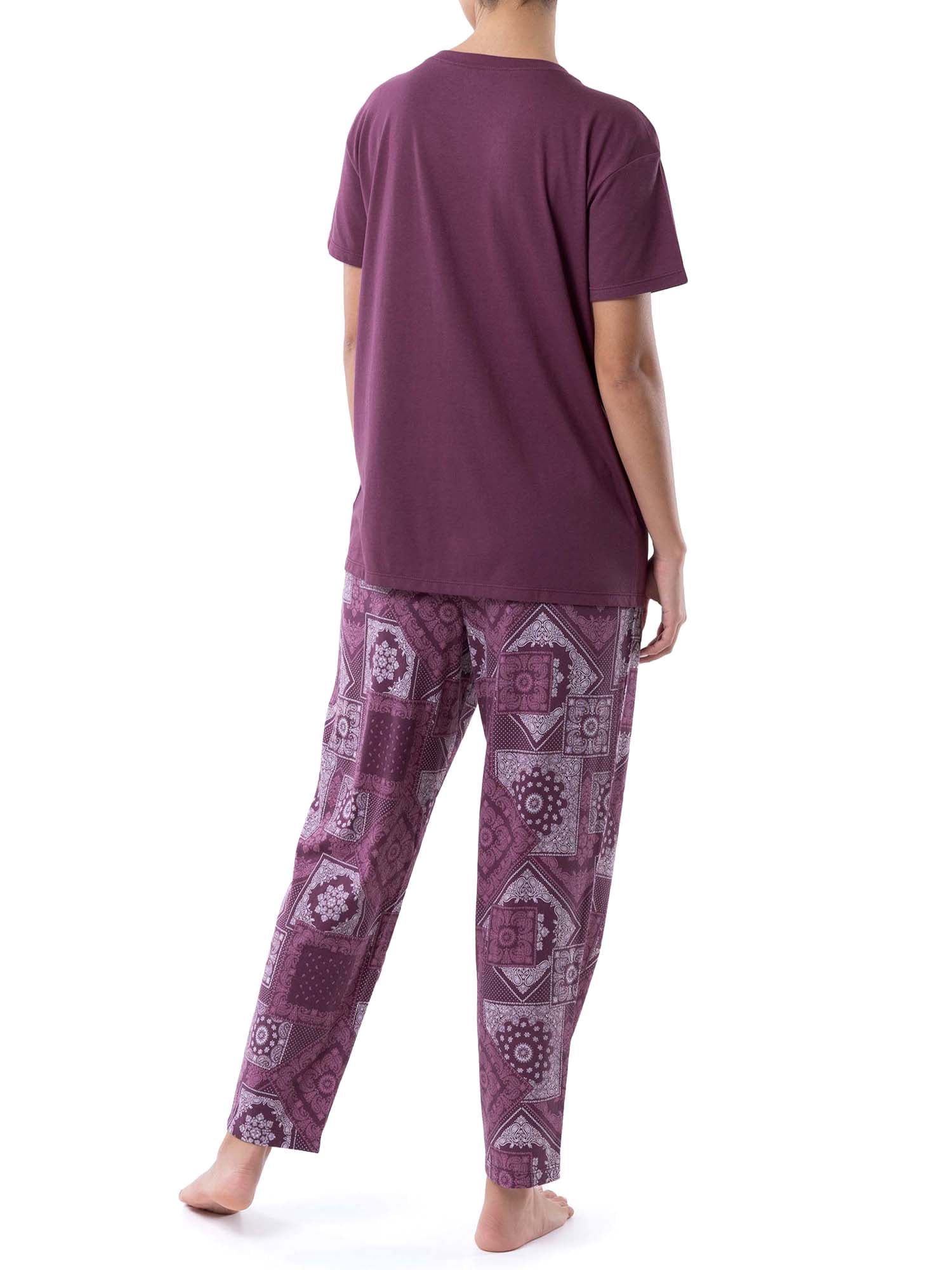 Wrangler Women's Short Sleeve Cotton Blend Pajama Set, Sizes S-4X