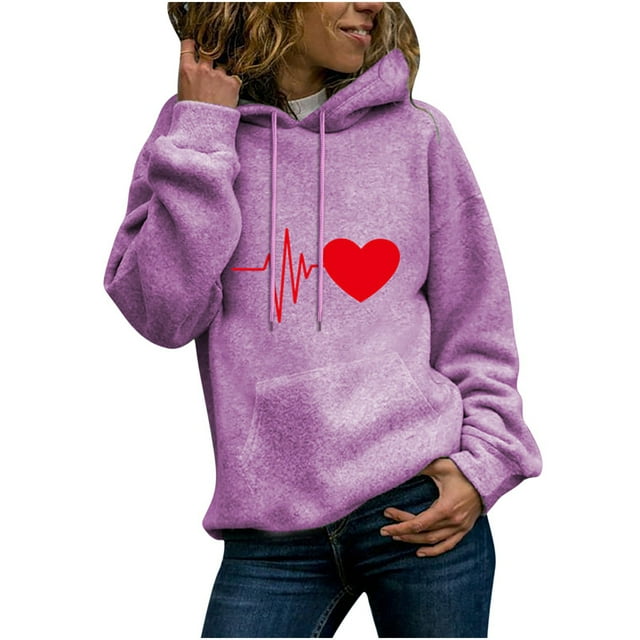 Birdeem Automne Hiver Chandail à Manches Longues pour Femmes, Imprimé, Col Rond, à Capuche