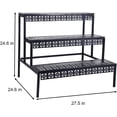 thumbnail image 2 of Garden 4 You 3-Tier Black Metal Rectangular Ladder Plant Stand for Indoor/Outdoor Use, 2 of 7