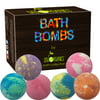 Bath Bombs Gift Set by Sky Organics, 6 x 5 Oz Ultra Lush Huge Bath Bombs Kit, Aromatherapy, Relaxation, Moisturizing with Organic & Natural Essential Oils -Handmade Organic Spa Bomb Fizzies