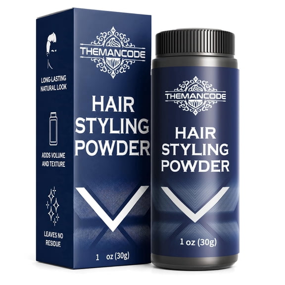 THEMANCODE Hair Styling Powder for Men & Son, Volumizing & Texturizing Powder, Long-Lasting Invisible Hold, Non-Sticky, Best for Short to Medium Hair, Father’s Day Gift for Him, Dad & Son, 1 oz