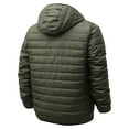 thumbnail image 4 of Men's Light Jacket Hooded Casual Short Winter Jacket Solid Color Hooded Zipper Warm Jacket, 4 of 4