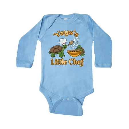 

Inktastic Yaya s Little Chef with Cute Turtles Gift Baby Boy or Baby Girl Long Sleeve Bodysuit