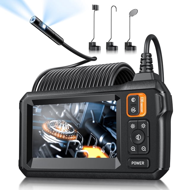 Cámara de Endoscopio MugEasy de Doble Lente 4.3" HD con Cable de 10 m Impermeable