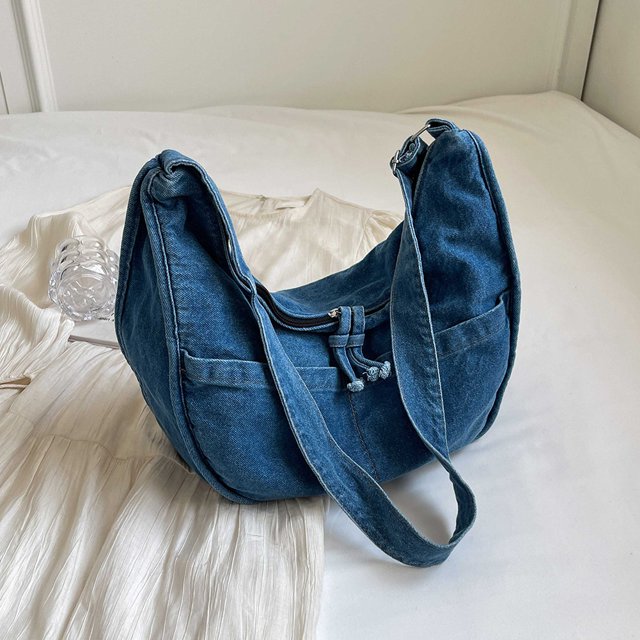 Bolso Mensajero Mano Cruzado Denim Casual Retro Vintage Jean para Mujeres Compras Viajes