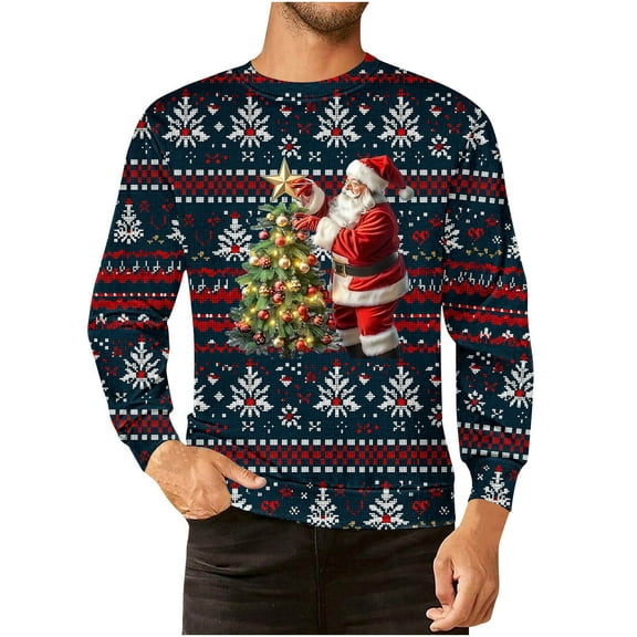 Aimik Hanes Ugly Christmas Sweater Men Unisex Crew Neck Knitted Ugly Christmas Sweater Women Funny Pullover for Holiday