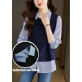 thumbnail image 3 of CAILDANL Denim Fake Collar Detachable Collar Half Shirts Blouse False Collar Top for Women Girls Medium, 3 of 7